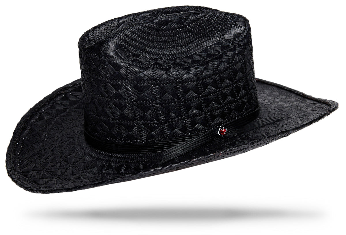 Black Felt Fedora Hat with Leather Band by Worth & Worth Marlowe - Worth & Worth - Hat Maker - Custom Hats - NYC main image 4