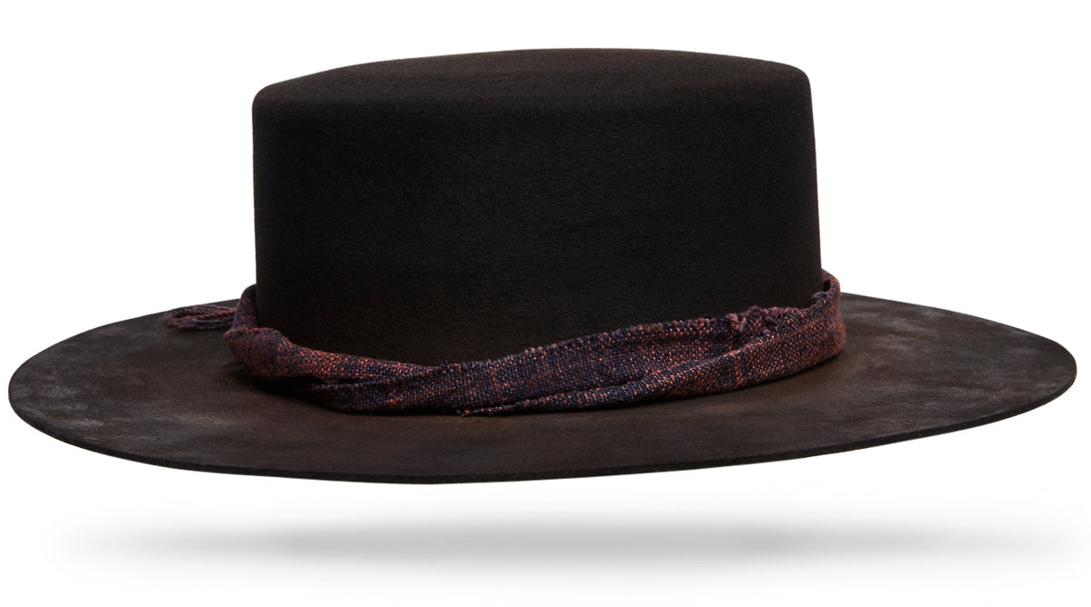 Straw Boater Hat Rdr2 Bolero Black Ash - Main Image