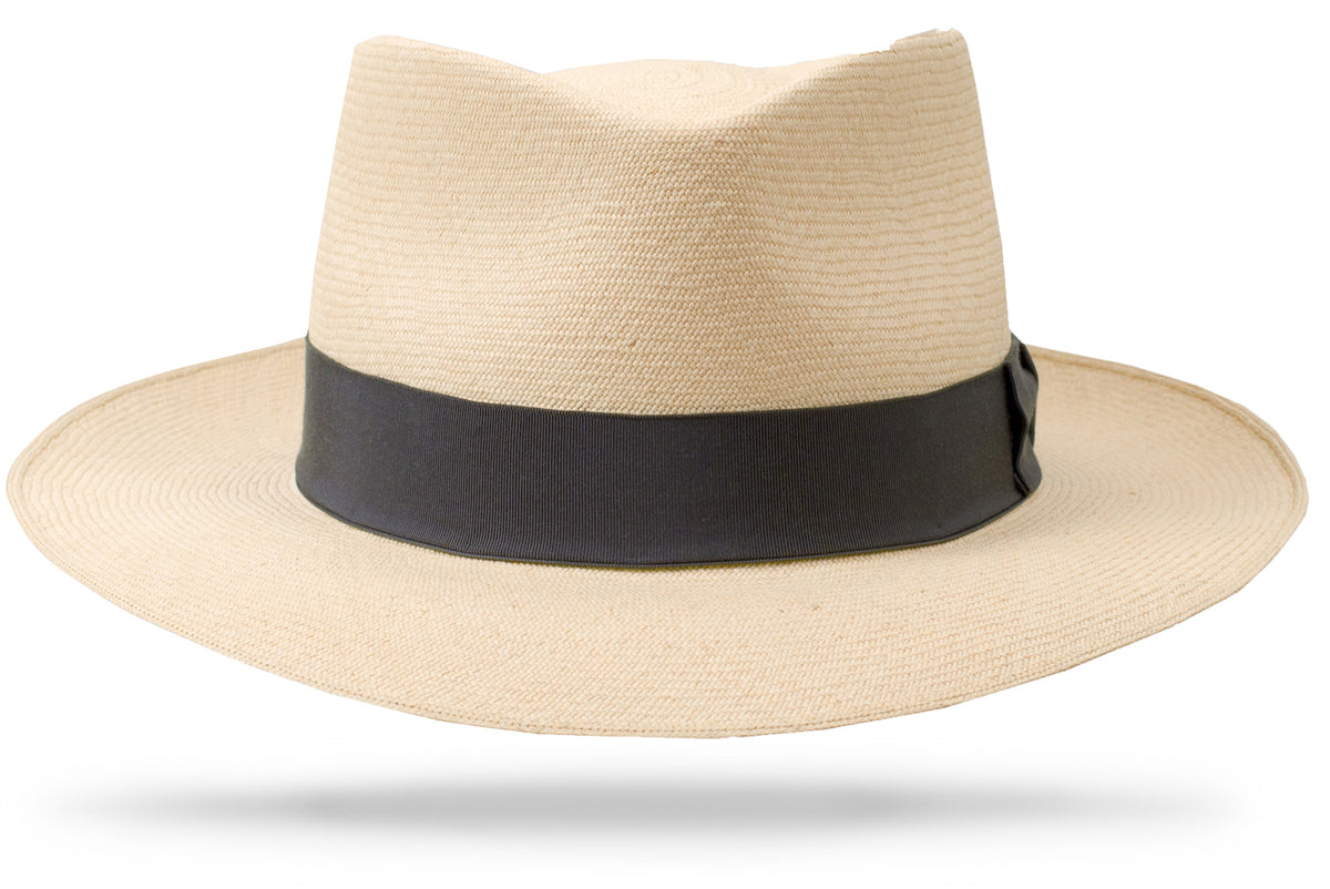 Hats Montecristi Panama Straw Grade 10 Clasico Center Pinch Fedora Hat -  Bleach Panama Hats