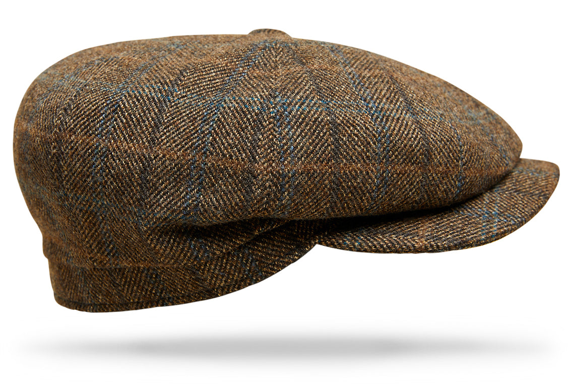 Wool Gatsby - Brown herringbone windowpane - Worth and Worth