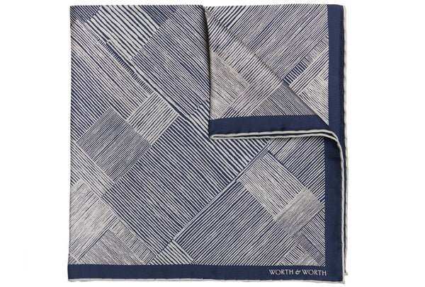 >Lines Silk Pocket Square