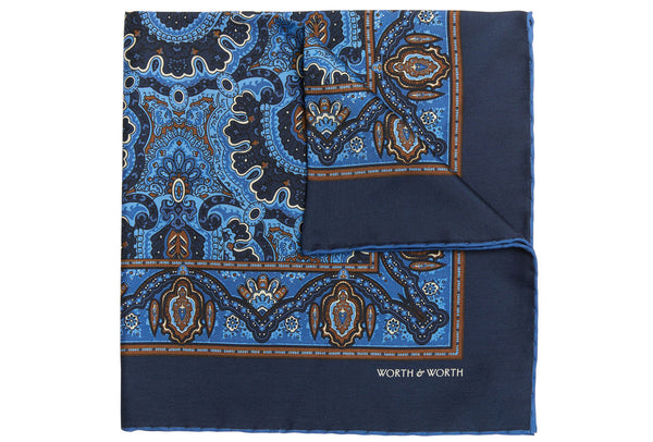 >Medallion Silk Pocket Square