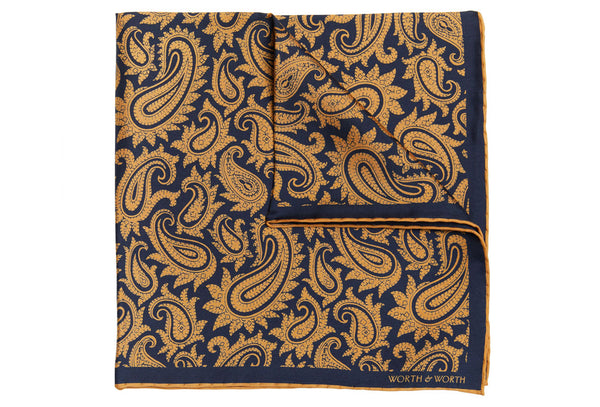 >Paisley Silk Pocket Square