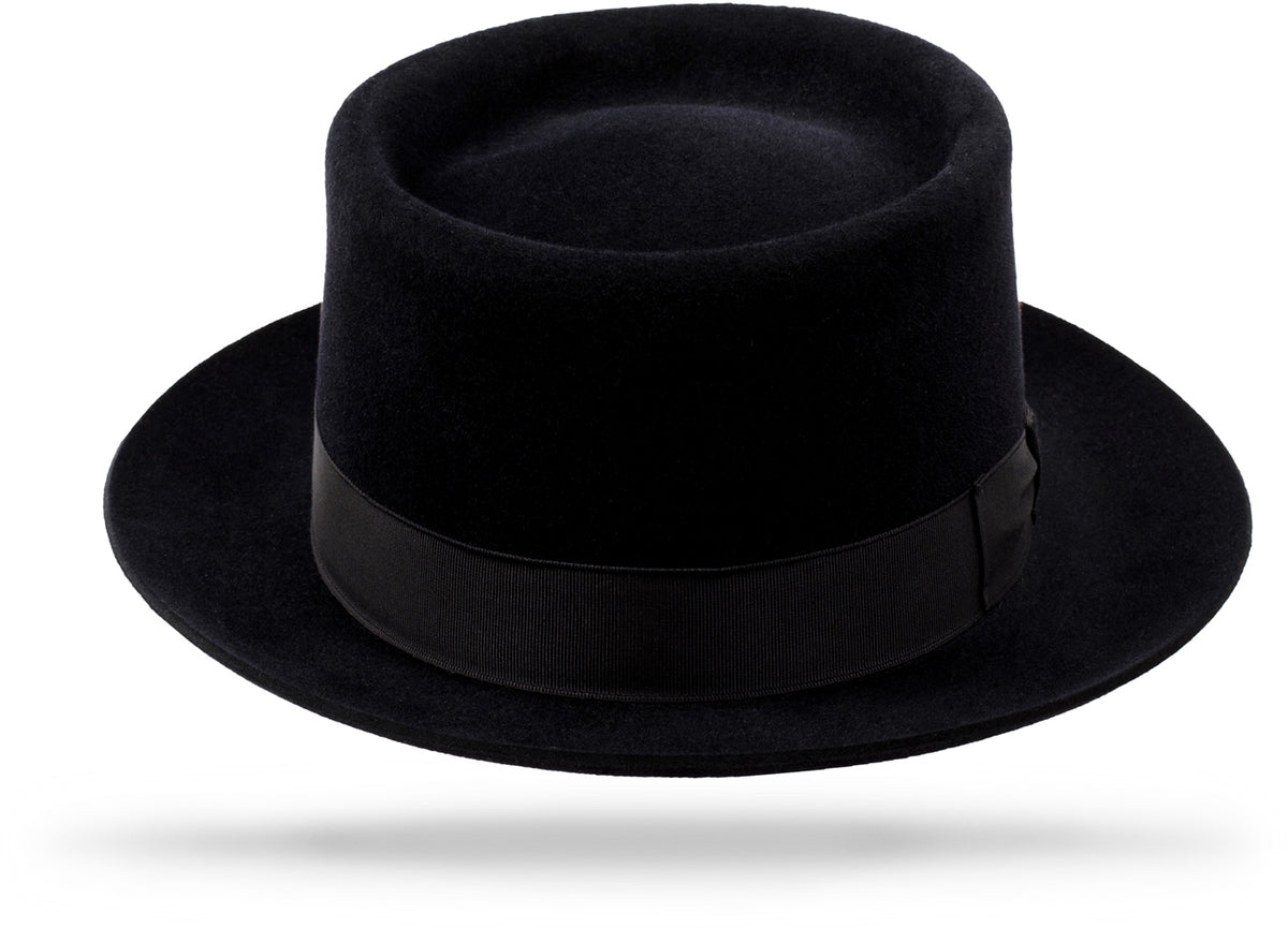 Pork pie black store hat