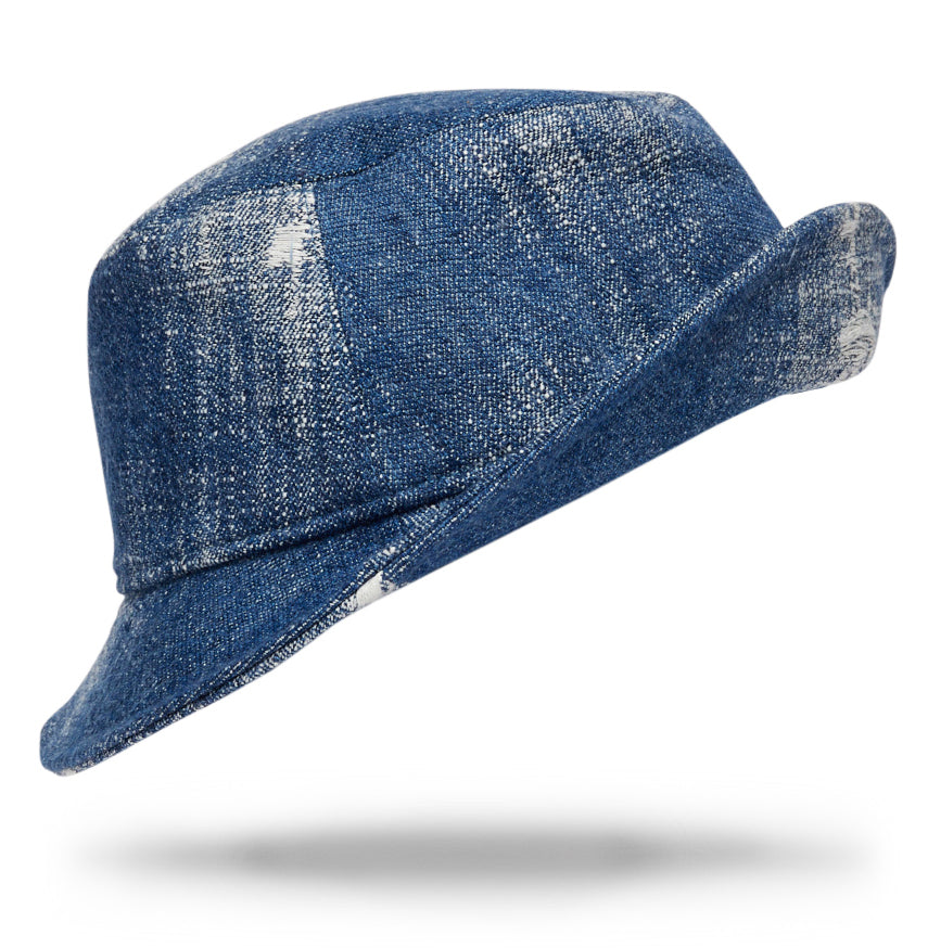 Upcycled Denim Bucket Hat - Worth & Worth - Hat Maker - Custom Hats - NYC