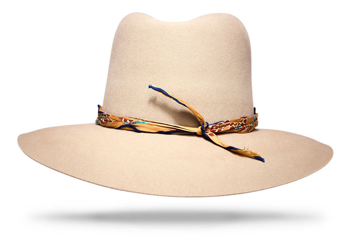 Hanami Veil Silk Hatband Yellow Turquoise