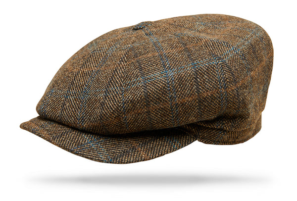 Wool Gatsby - Brown herringbone windowpane - Worth and Worth