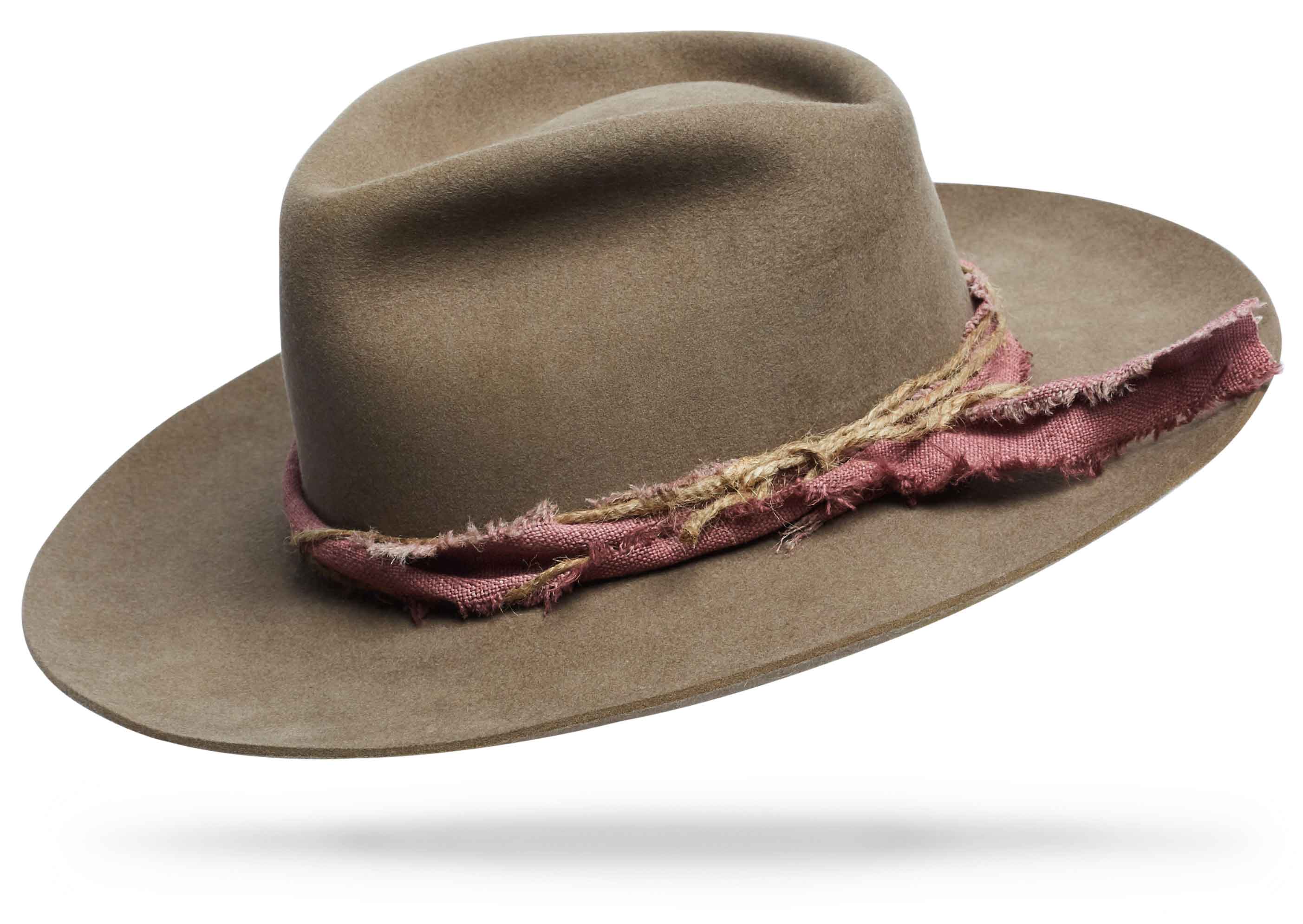 Design
This 100% beaver beauty with 3 1/2 brim 4 wide teardrop crown. Dressed with a dusty rose woven linen band and hemp cord. Revisit the rose-colored rocks and champagne sand mesas with this new friend.
Material
100% Western Beaver Fur Felt Hat sustainably acquired
Specifications
3 1/2 brim 4 wide teardrop crown. Dressed with a dusty rose woven linen band and hemp cord. Handmade in our atelier in NYC. Please allow 6-8 weeks to custom make this special piece.